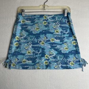 Heart & Soul Skirt Floral Hawaiian Island Boat Beach Theme Adult Women's Size M